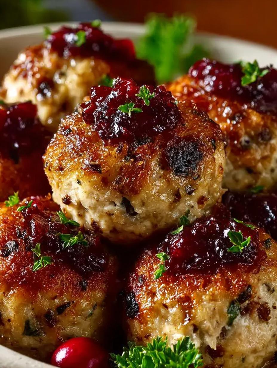 Cranberry Turkey Stuffing Balls: A Festive Delight - Cranberry Turkey Stuffing Balls - additional detail