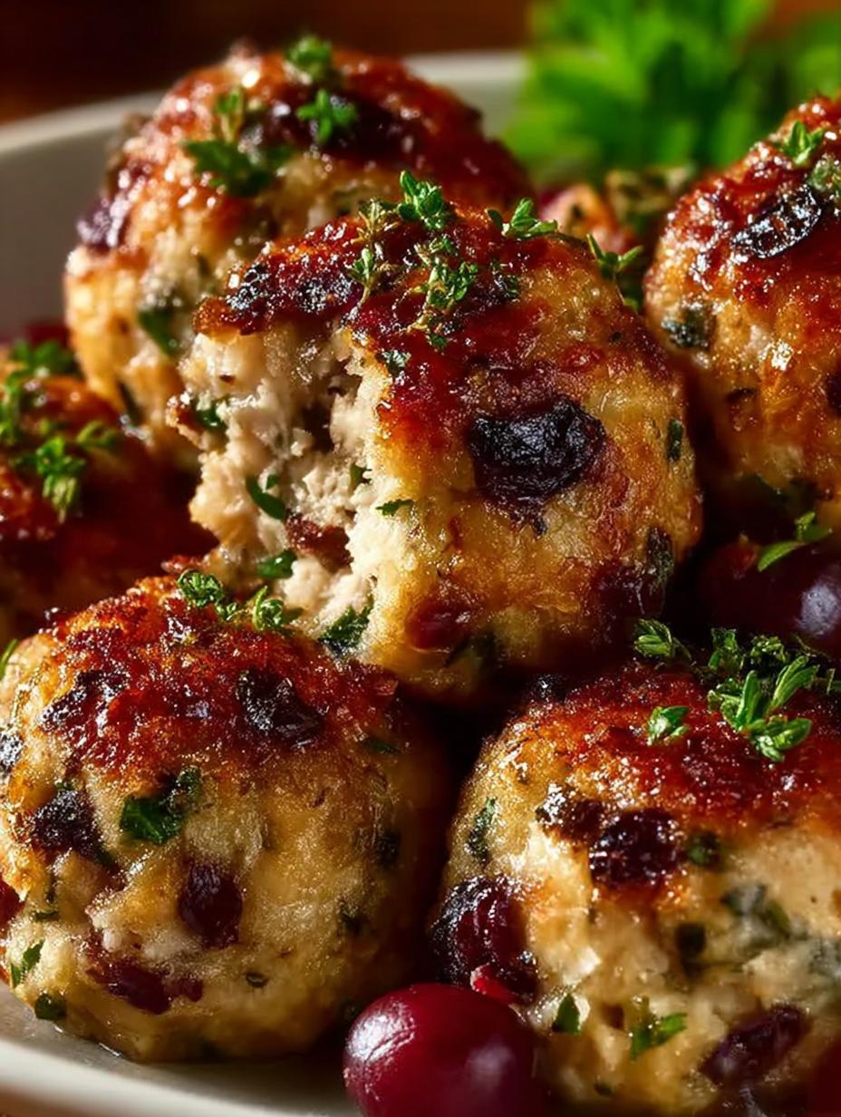 Cranberry Turkey Stuffing Balls