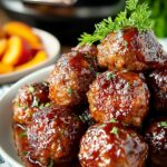 Crockpot Bbq Peach Meatballs