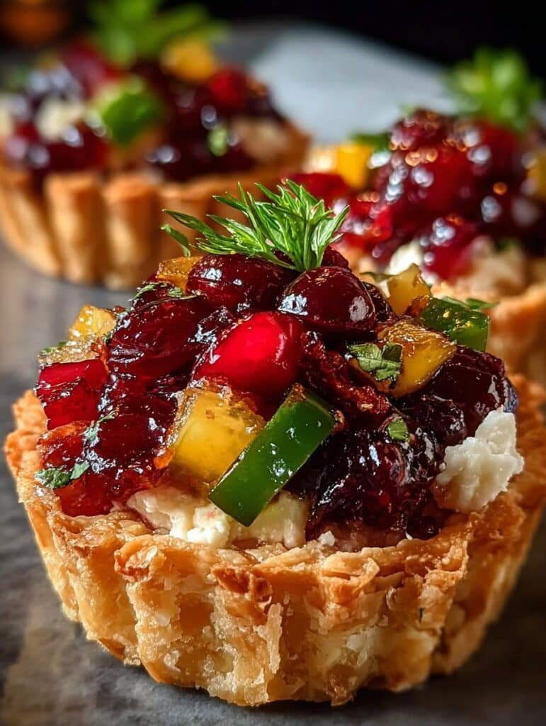 Rainbow Cranberry Jalapeno Tartlets