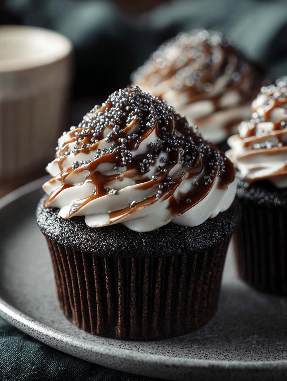 Black Cupcakes: 5 Irresistibly Dark Chocolate Delights - Black Cupcakes - additional detail