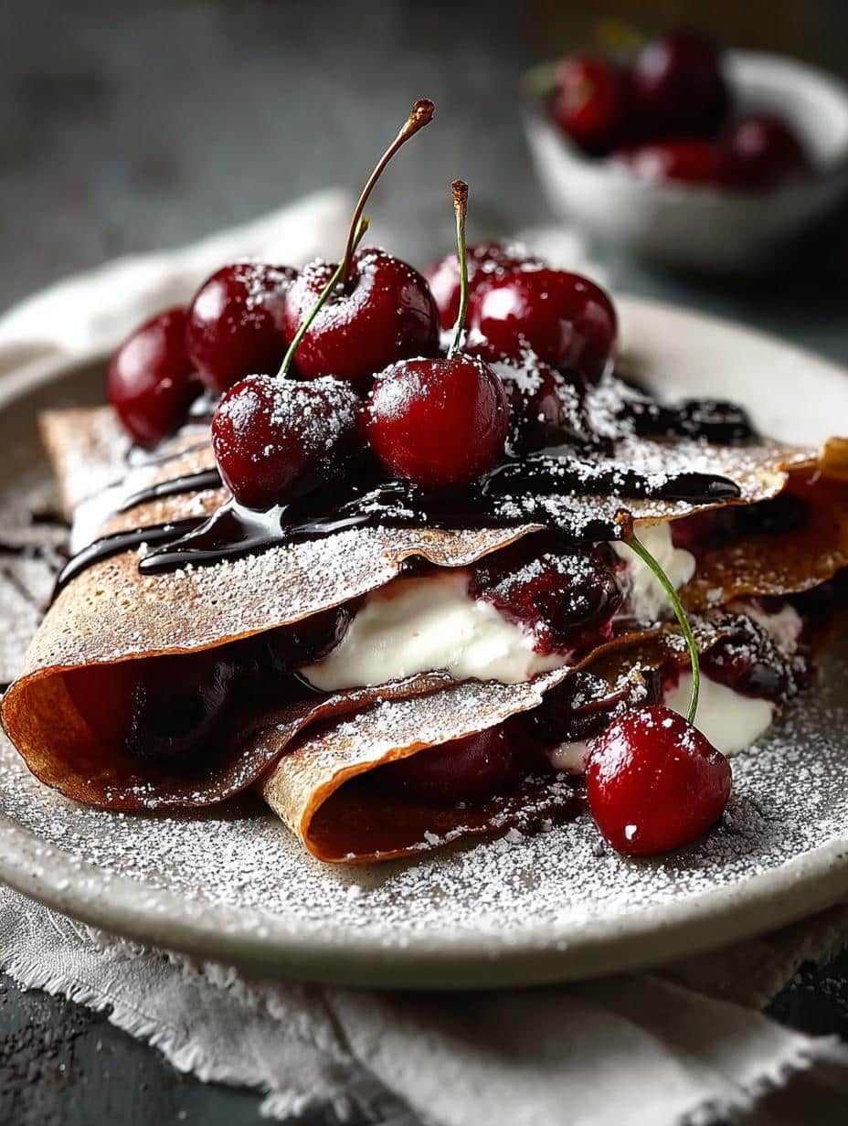 Irresistible Black Forest Crepes Recipe for Dessert Lovers 2 Irresistible Black Forest Crepes Recipe for Dessert Lovers - Black Forest Crepes - main visual representation