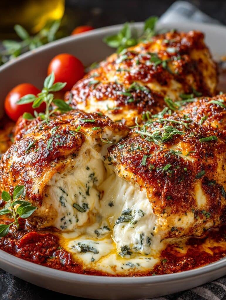 Cheesy Mozzarella Chicken Bake