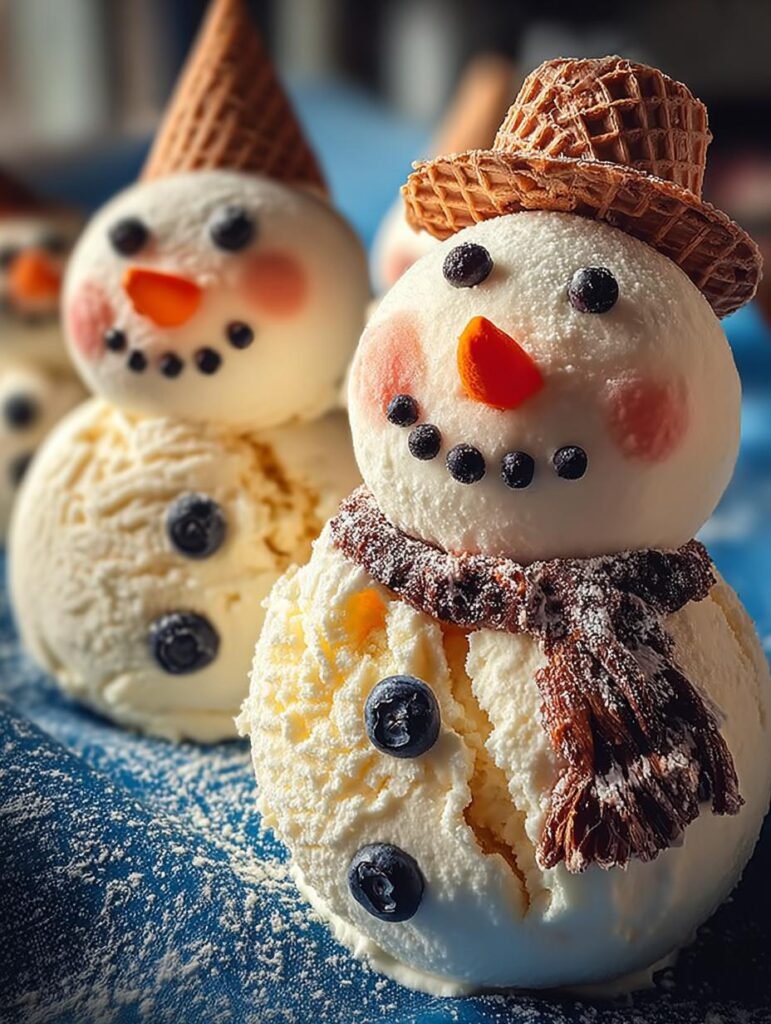 Christmas Ice Cream Snowmen