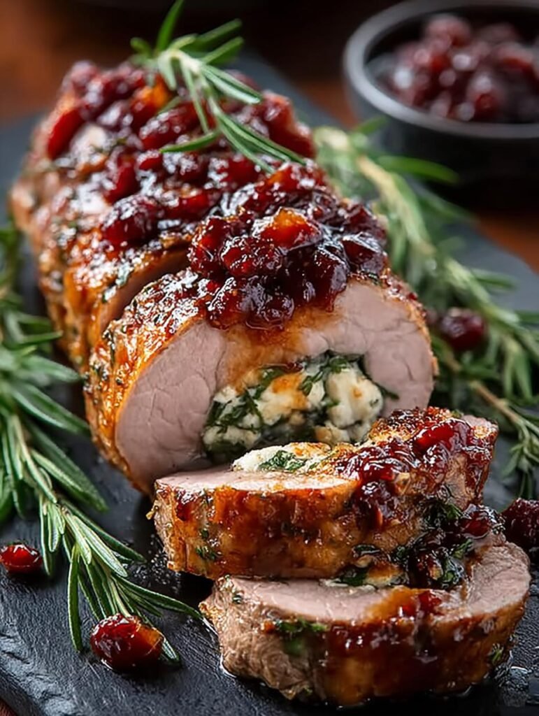 Christmas Stuffed Turkey Tenderloin
