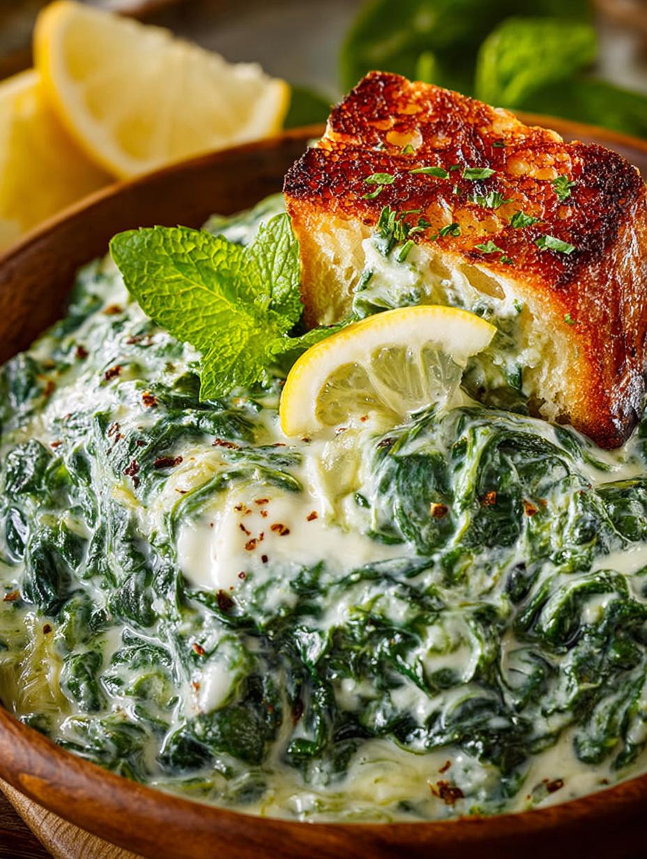 Delicious Creamed Spinach: A Rich Side Dish - Creamed Spinach - main visual representation