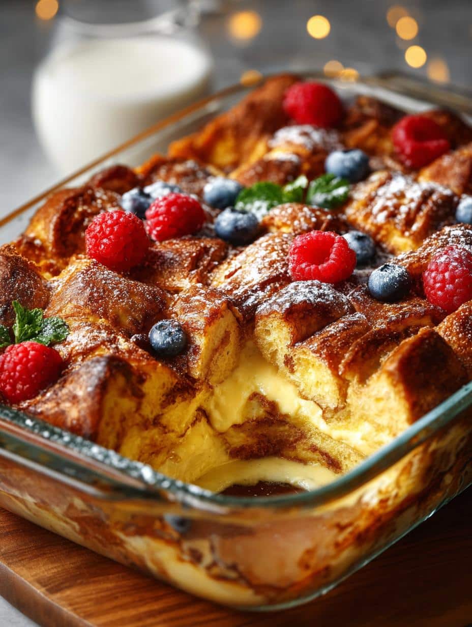 Eggnog French Toast Bake: 5 Irresistible Holiday Recipes 2 Eggnog French Toast Bake: 5 Irresistible Holiday Recipes - Eggnog French Toast Bake - main visual representation