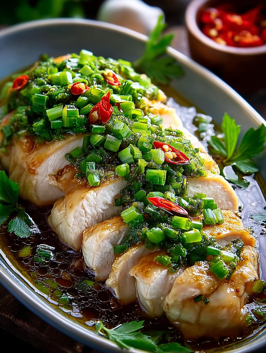Ginger Scallion Poached Chicken