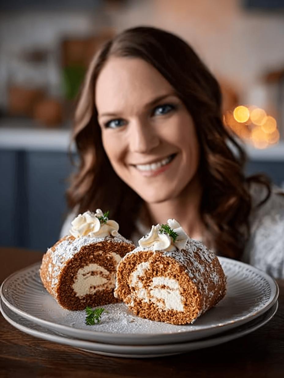 Delicious Gingerbread Cake Roll with Cream Cheese Filling - Gingerbread Cake Roll - main visual representation
