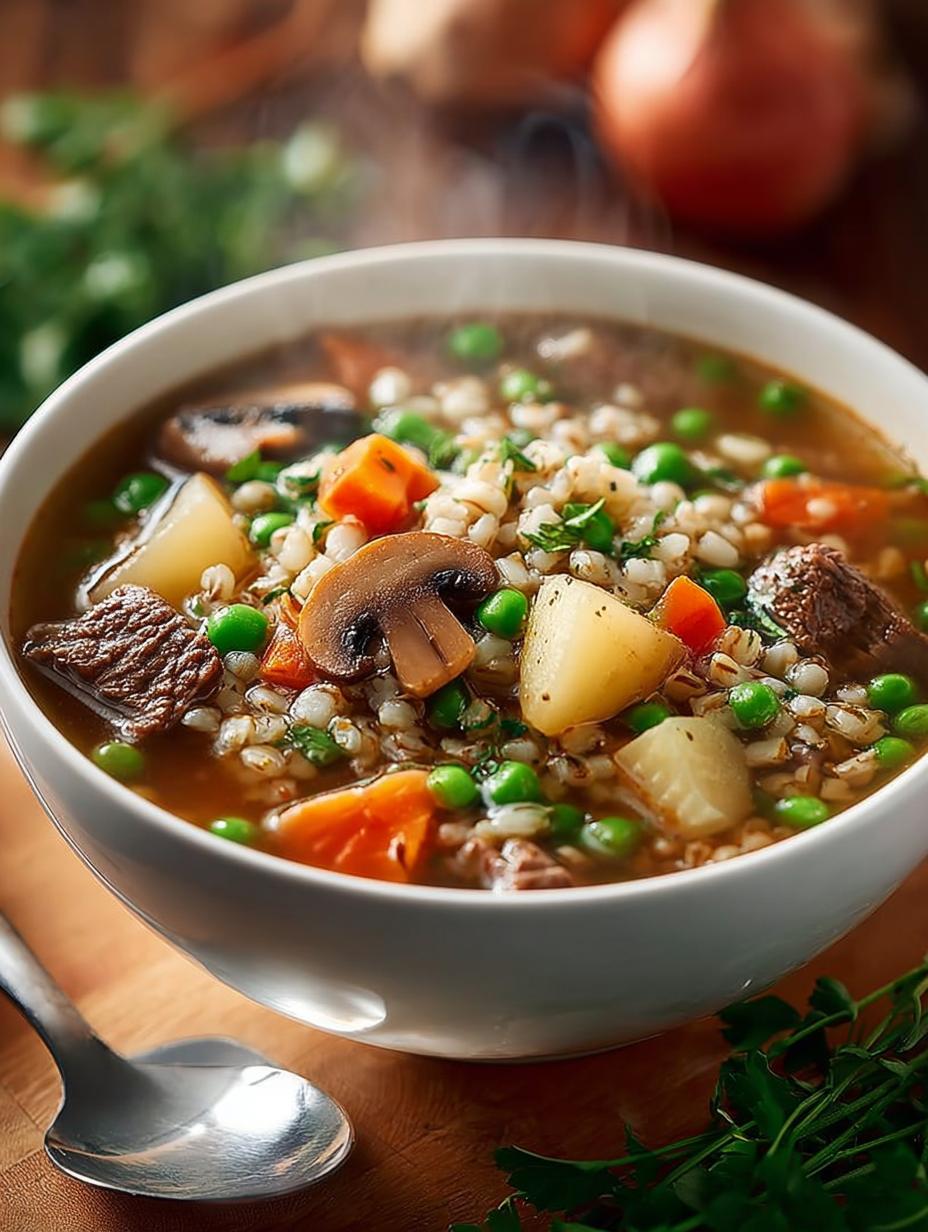 Delicious Hearty Beef Barley Soup for Cozy Nights - Hearty Beef Barley Soup - additional detail