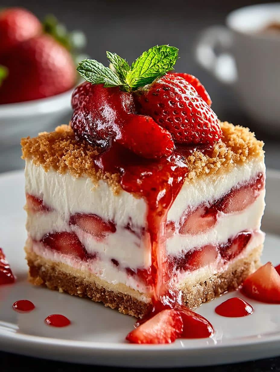 Indulge Crispy Strawberry Cheesecake Bliss - Indulge Crispy Strawberry Cheesecake - main visual representation