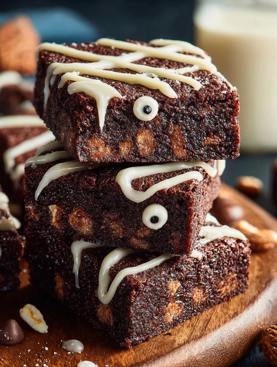 Delicious Mummy Brownies for a Spooky Halloween Treat - Mummy Brownies - additional detail