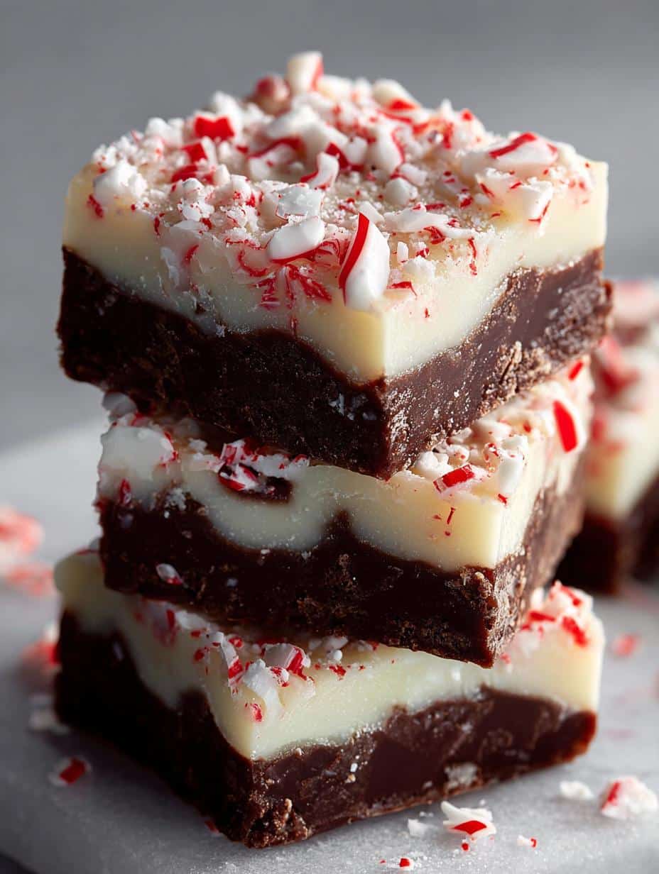 Peppermint Bark Fudge: 5 Layers of Holiday Bliss 2 Irresistible Peppermint Bark Fudge layers ready for the holidays