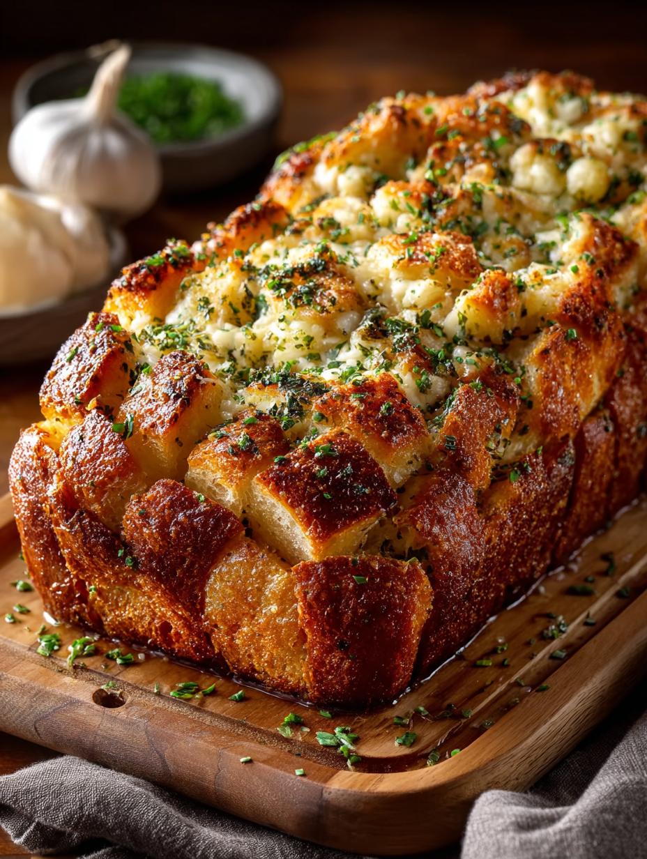 Pull Apart Garlic Bread: 7 Reasons You'll Love This Recipe 2 Irresistible Pull Apart Garlic Bread fresh from the oven on a serving platter
