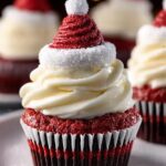 Santa Hat Topped Red Velvet Cupcakes for the Holidays 4 Santa Hat Topped Red