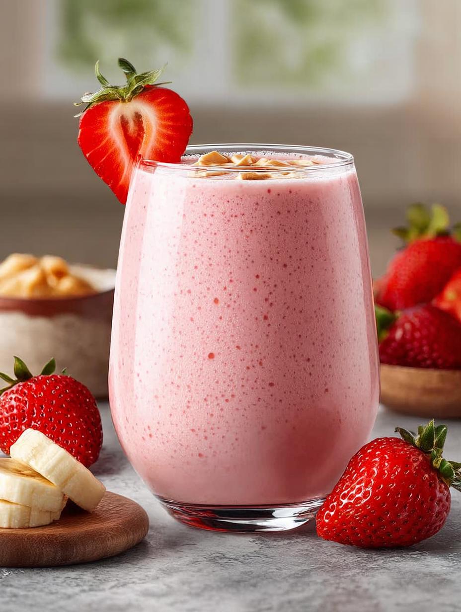 Delicious Strawberry Banana Smoothie in 5 Minutes - Strawberry Banana Smoothie - main visual representation