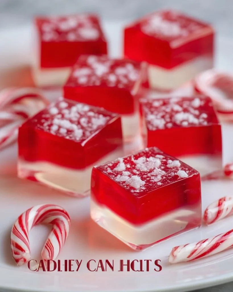 Festive Candy Cane Jello Shots for holiday celebrations