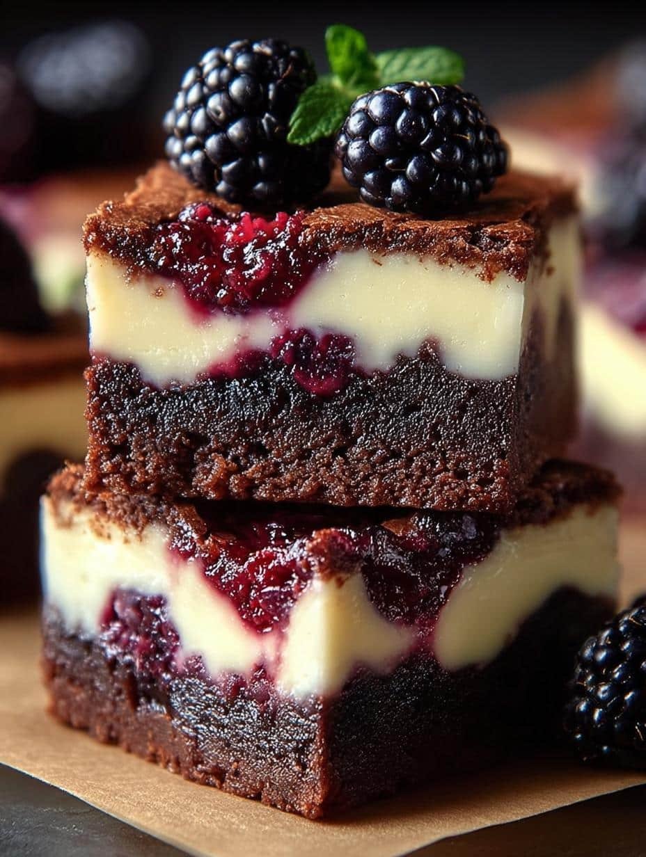 Delicious Blackberry Cheesecake Brownies Recipe - Blackberry Cheesecake Brownies - main visual representation
