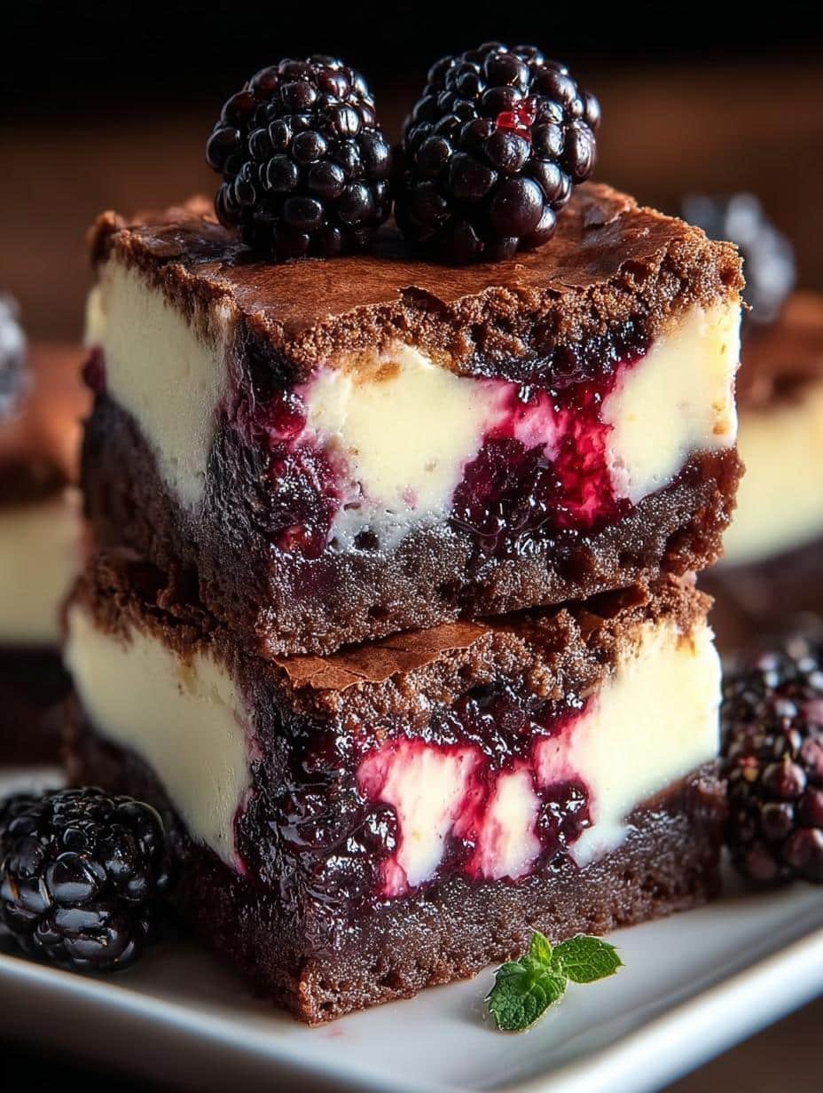 Delicious Blackberry Cheesecake Brownies Recipe - Blackberry Cheesecake Brownies - additional detail