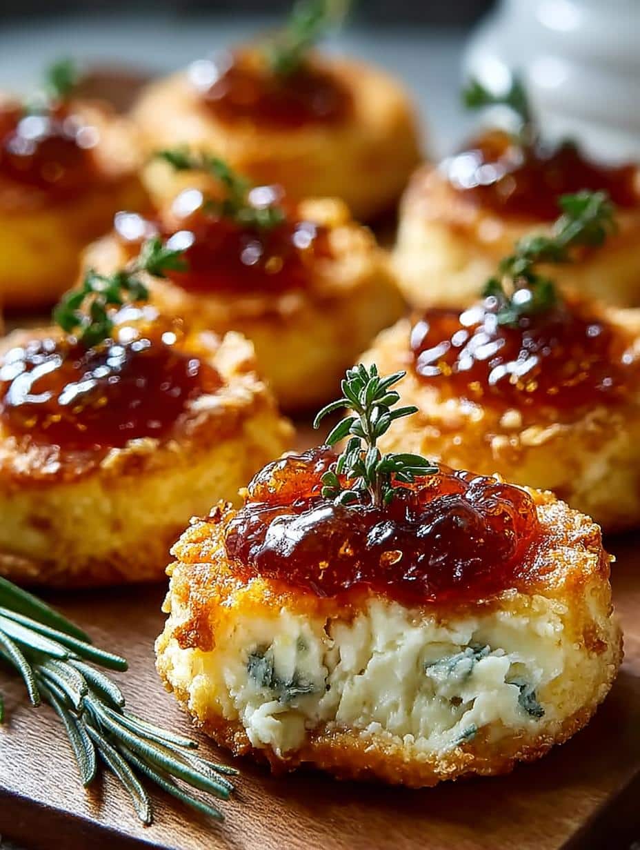 Cheesy Thumbprint Appetizers with Hot Pepper Jelly Delight - Cheesy Thumbprint Appetizers with - additional detail