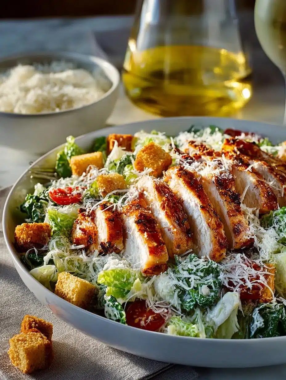 Irresistible Chicken Caesar Salad with Homemade Croutons Delight - Chicken Caesar Salad with - main visual representation
