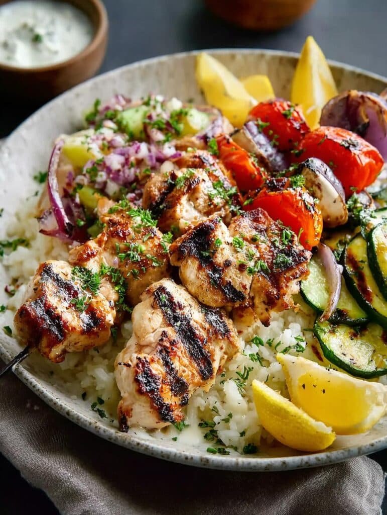 Chicken Souvlaki with Grilled