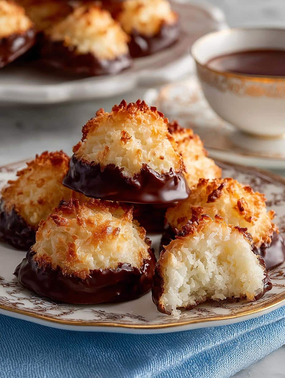 Chocolate Dipped Coconut Macaroons: 5 Irresistible Treats 1 Chocolate Dipped Coconut Macaroons