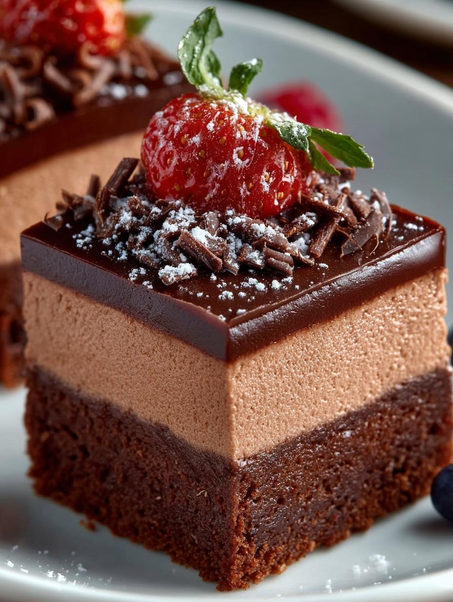 Indulgent Chocolate Mousse Brownies: A Triple-Layer Treat - Chocolate Mousse Brownies - main visual representation