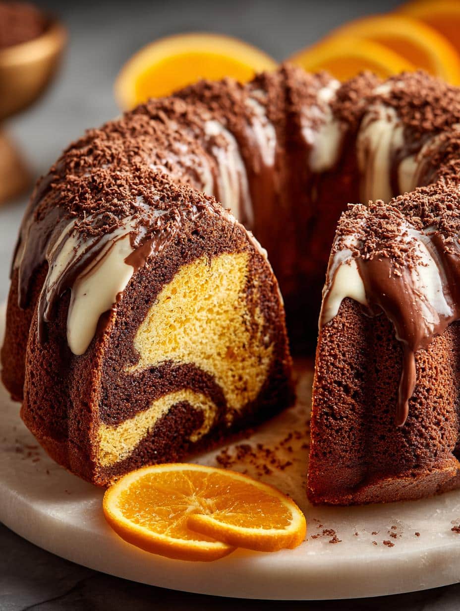 Delicious Chocolate Orange Marble Cake Recipe - Chocolate Orange Marble Cake - additional detail