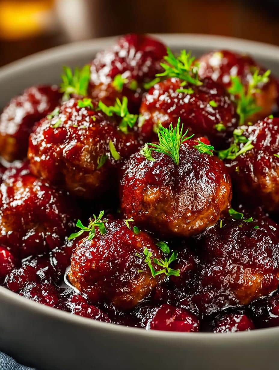 Quick & Easy Christmas Cranberry Beef Meatballs Recipe 3 Quick & Easy Christmas Cranberry Beef Meatballs Recipe - Christmas Cranberry Beef Meatballs - additional detail