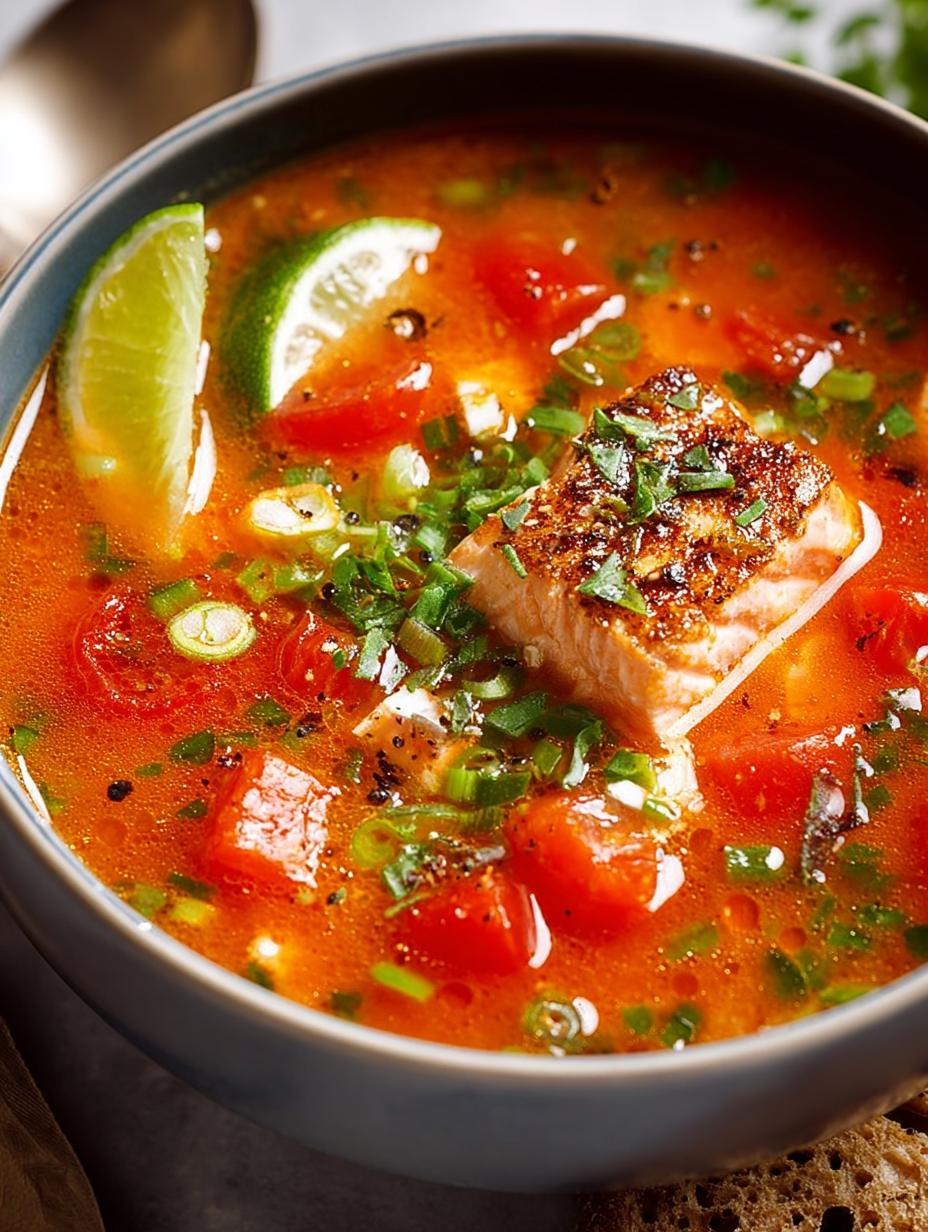 Cilantro Salmon Tomato Soup: A Comforting Delight - Cilantro Salmon Tomato Soup - main visual representation