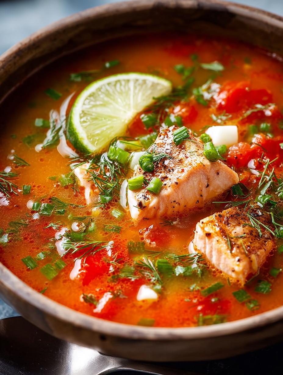 Cilantro Salmon Tomato Soup