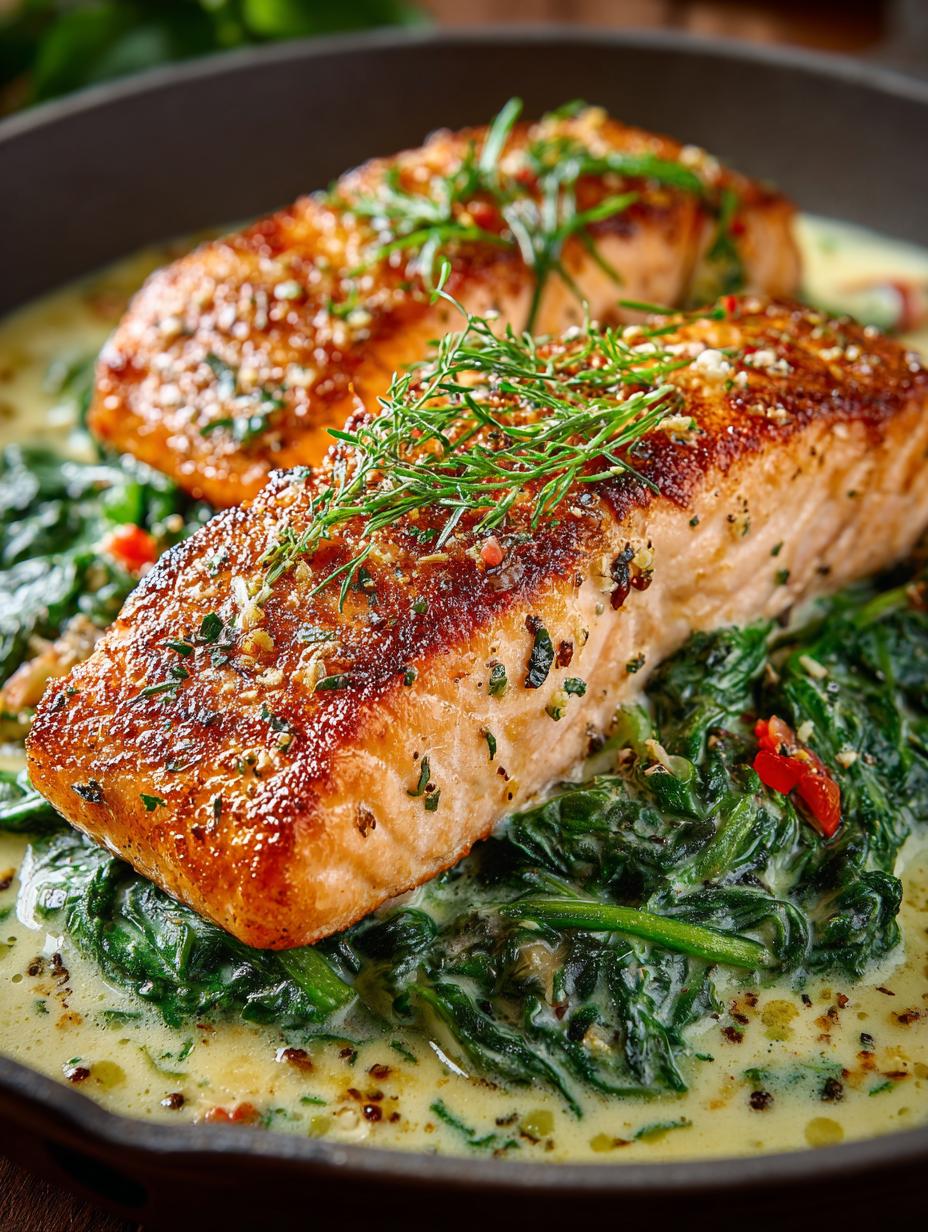 Creamy Spinach Salmon: 7 Steps to Perfection - Creamy Spinach Salmon - additional detail