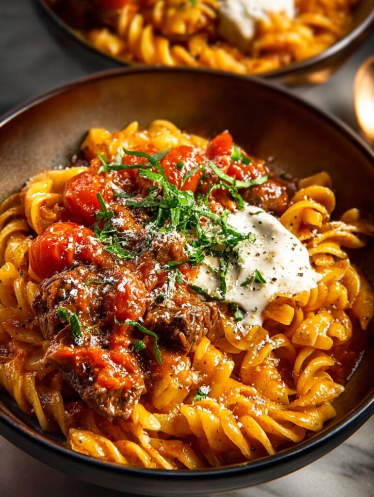 Creamy Tomato Beef Pasta