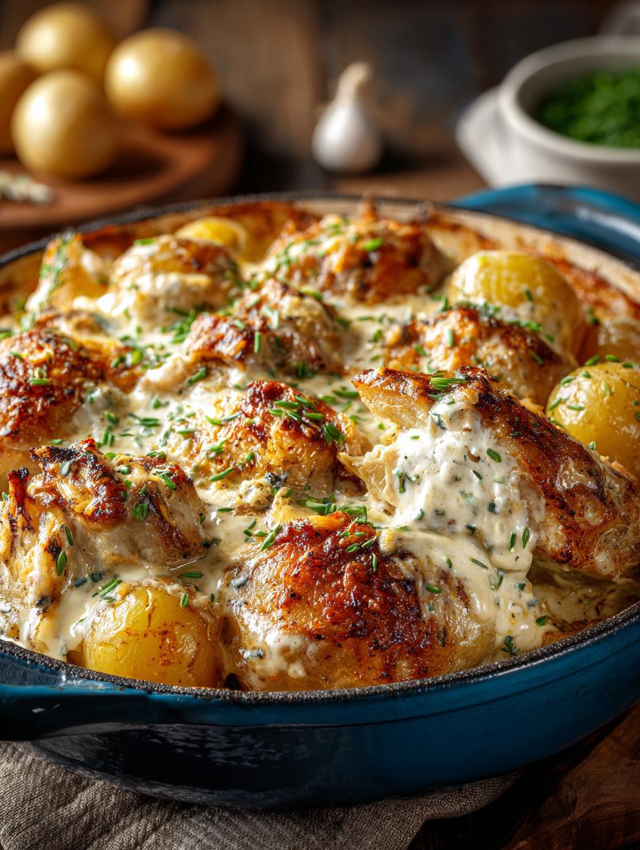 Dutch Oven Creamy Ranch Chicken & Potatoes Delight - Dutch Oven Creamy Ranch - main visual representation
