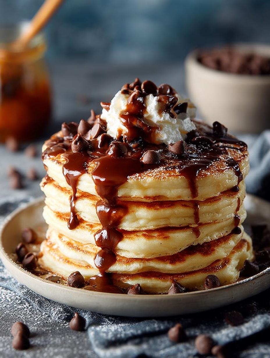 Fluffy Chocolate Chip Pancakes