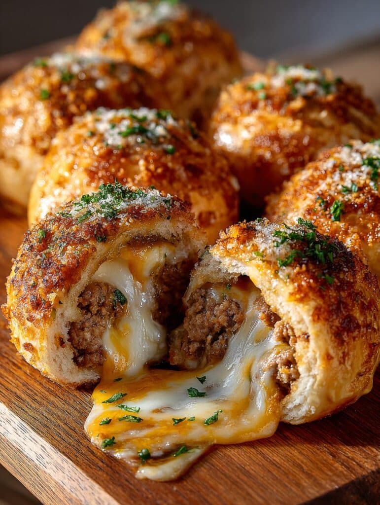 Garlic Parmesan Cheeseburger Bombs