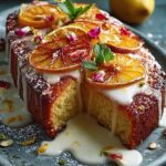 Lemon Drizzle Cake with Pistachio and Blood Orange Twist 4 Lemon Drizzle