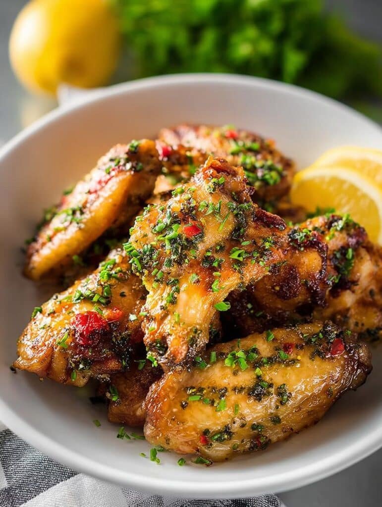 Lemon Garlic Chicken Wings