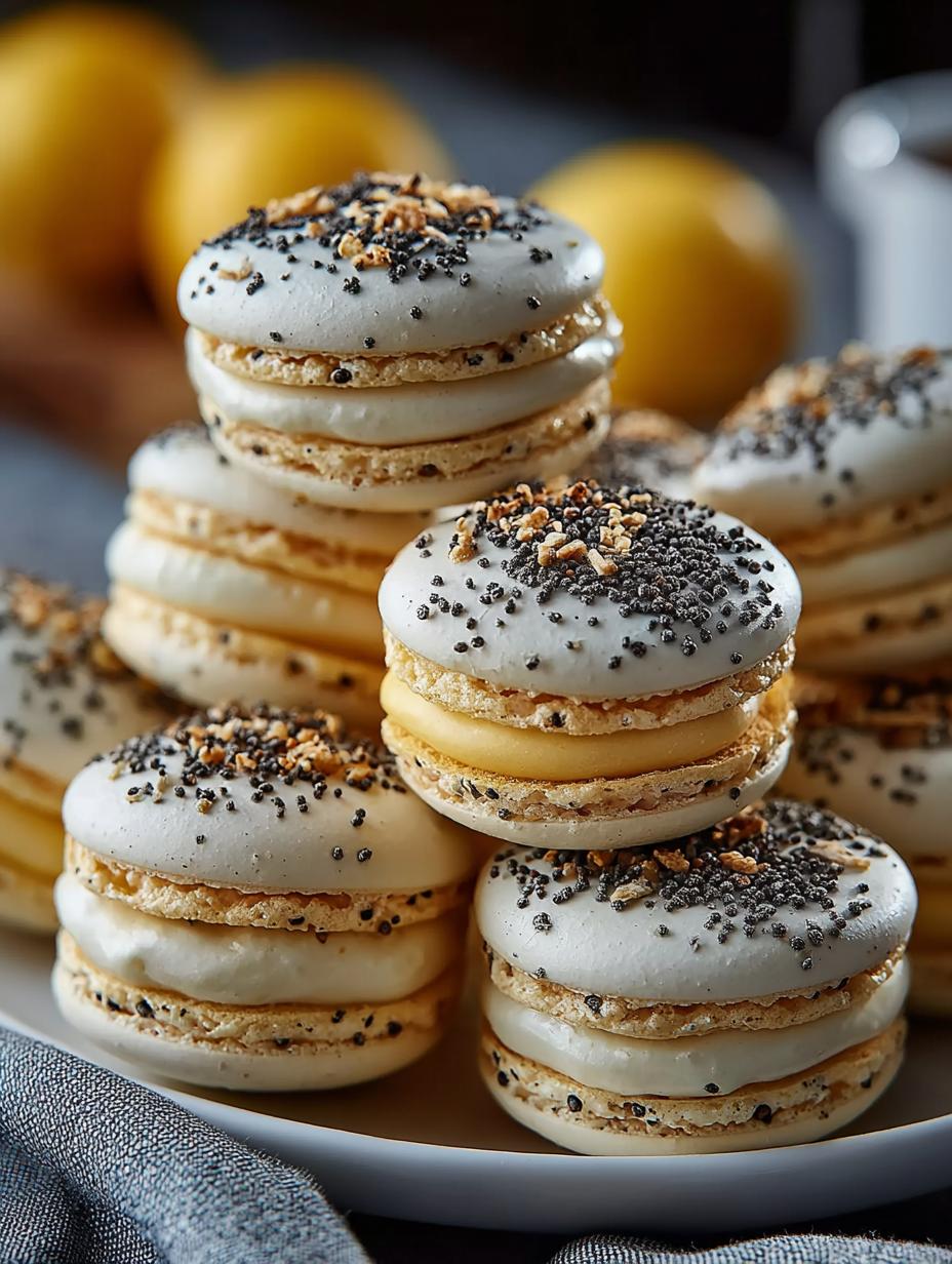 Lemon Poppy Seed Macarons