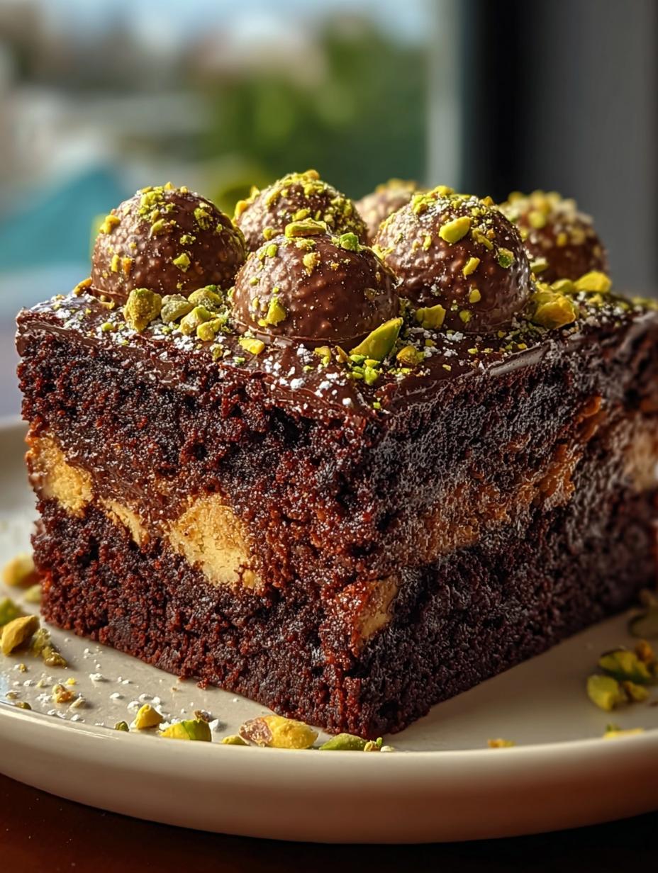 Pistachio Ferrero Rocher Brownies