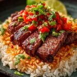 Queso Rice with Steak