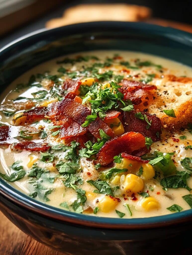 Roasted Poblano Corn Chowder