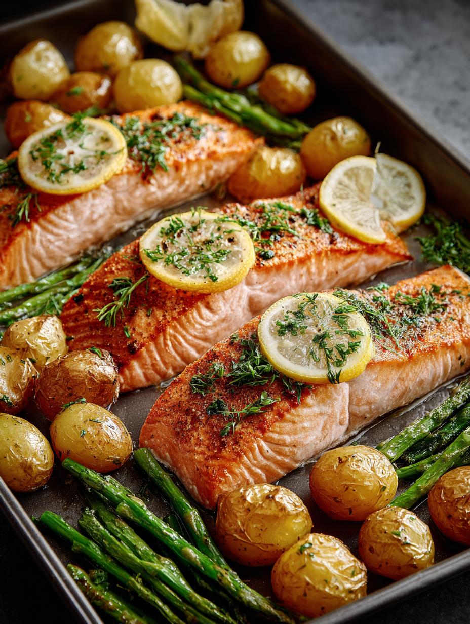 Roasted Salmon Potatoes Tray