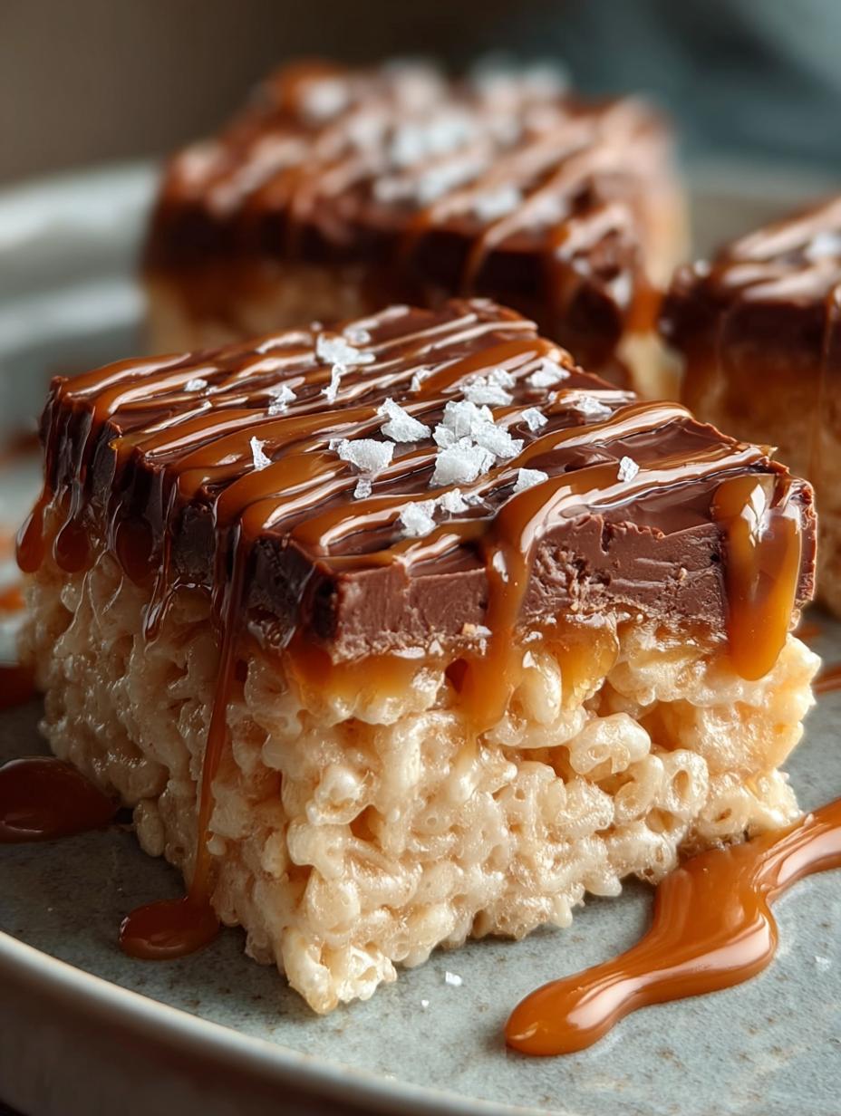 Salted Caramel Rice Krispie Treats: 12 Sweet & Salty Squares - Salted Caramel Rice Krispie - main visual representation
