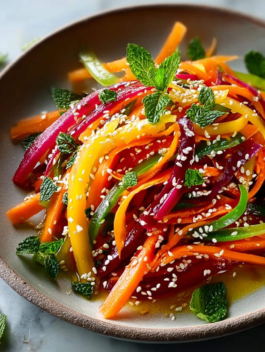 Shaved Rainbow Carrot Sesame Salad You Will Adore - Shaved Rainbow Carrot Sesame - main visual representation