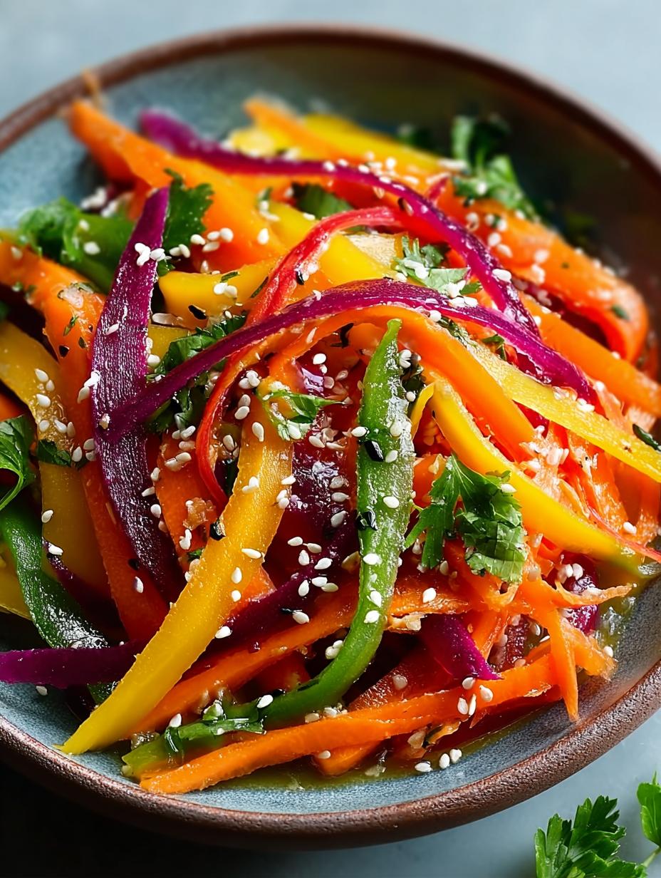 Shaved Rainbow Carrot Sesame Salad You Will Adore - Shaved Rainbow Carrot Sesame - additional detail