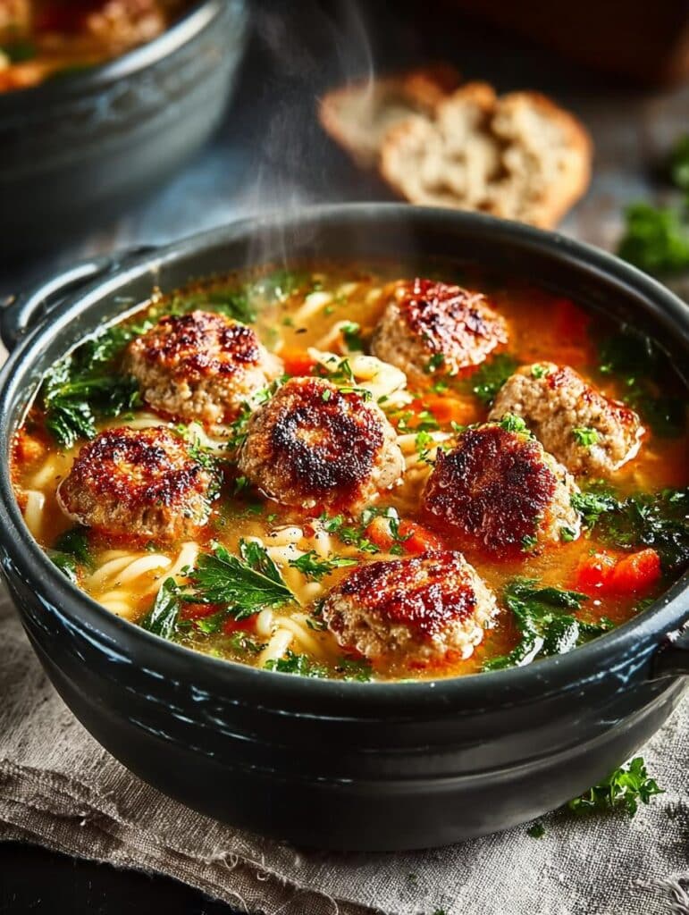 Turkey Meatball Soup Pot