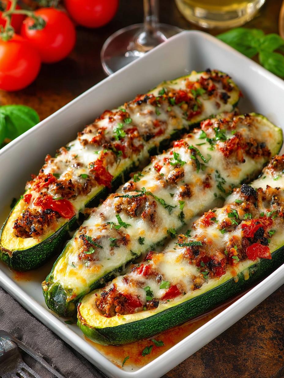 Tuscan Stuffed Zucchini Boats: A Healthy Delight - Tuscan Stuffed Zucchini Boats - main visual representation