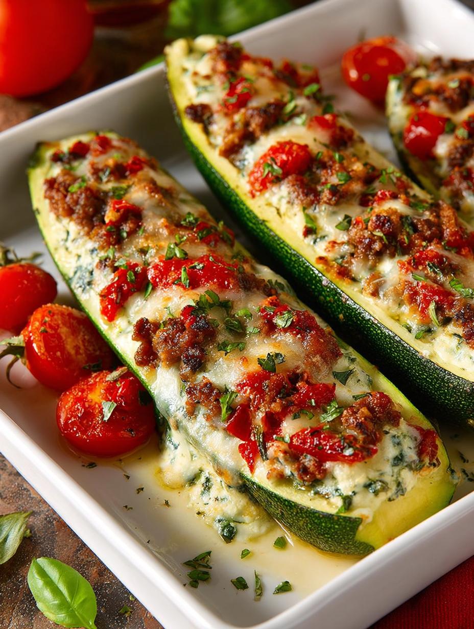 Tuscan Stuffed Zucchini Boats